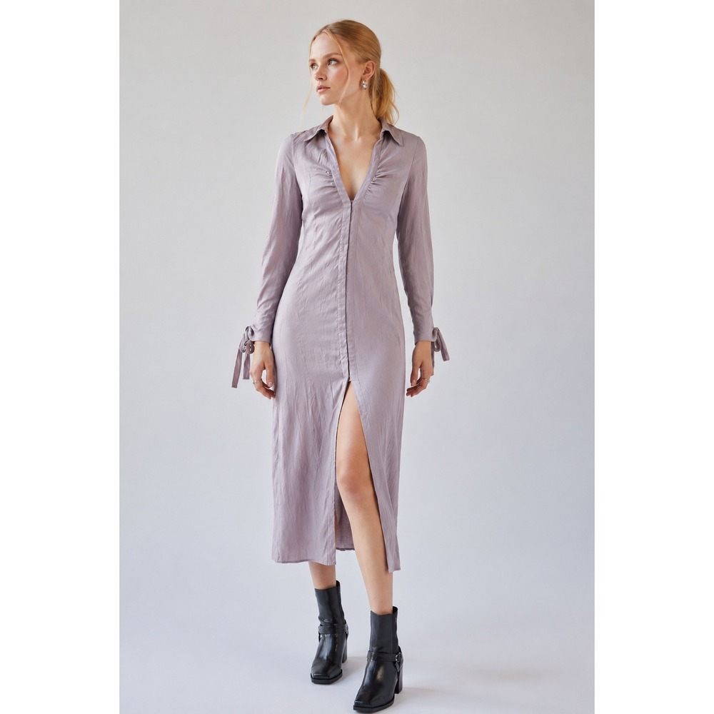 UO Lavender Chapman Midi Shirt Dress Size S Y2K 90s Pastel Goth Soft Grunge